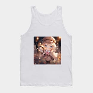 Chibi Cute Detective Girl Anime Tank Top